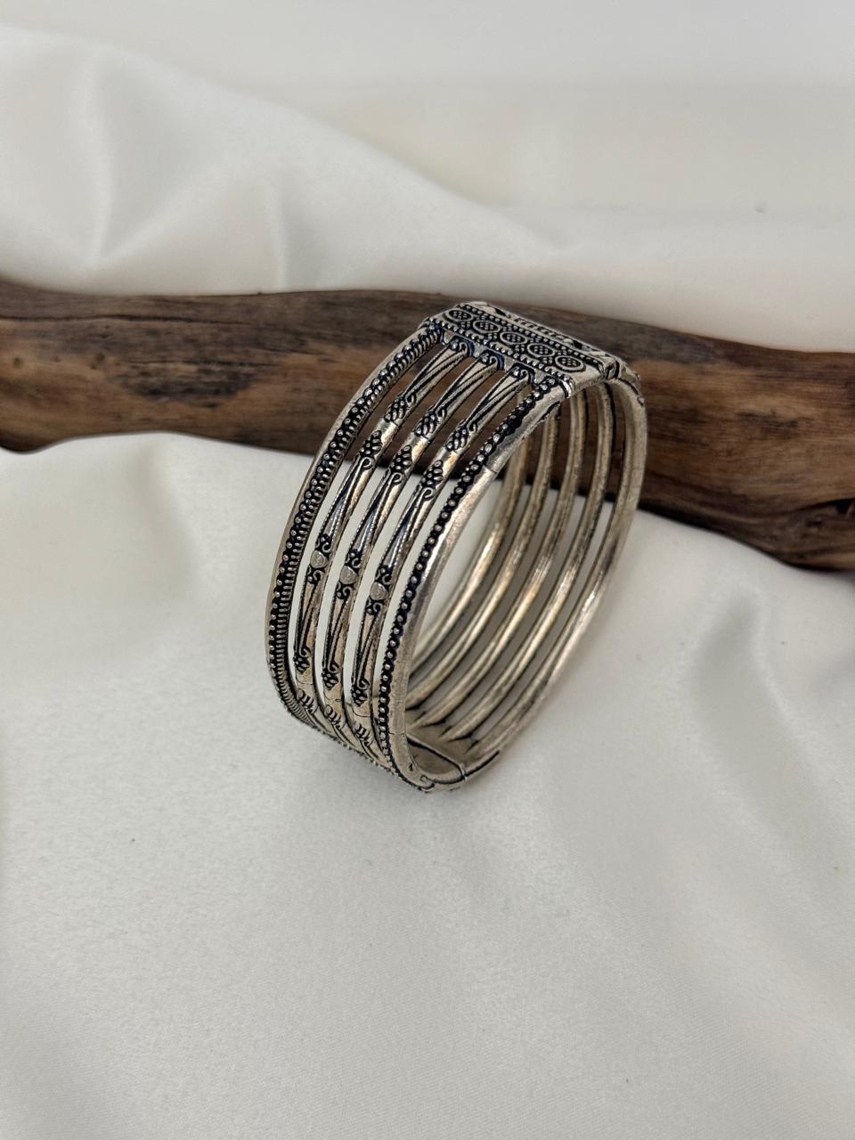 Designer Kada Silver Bangles