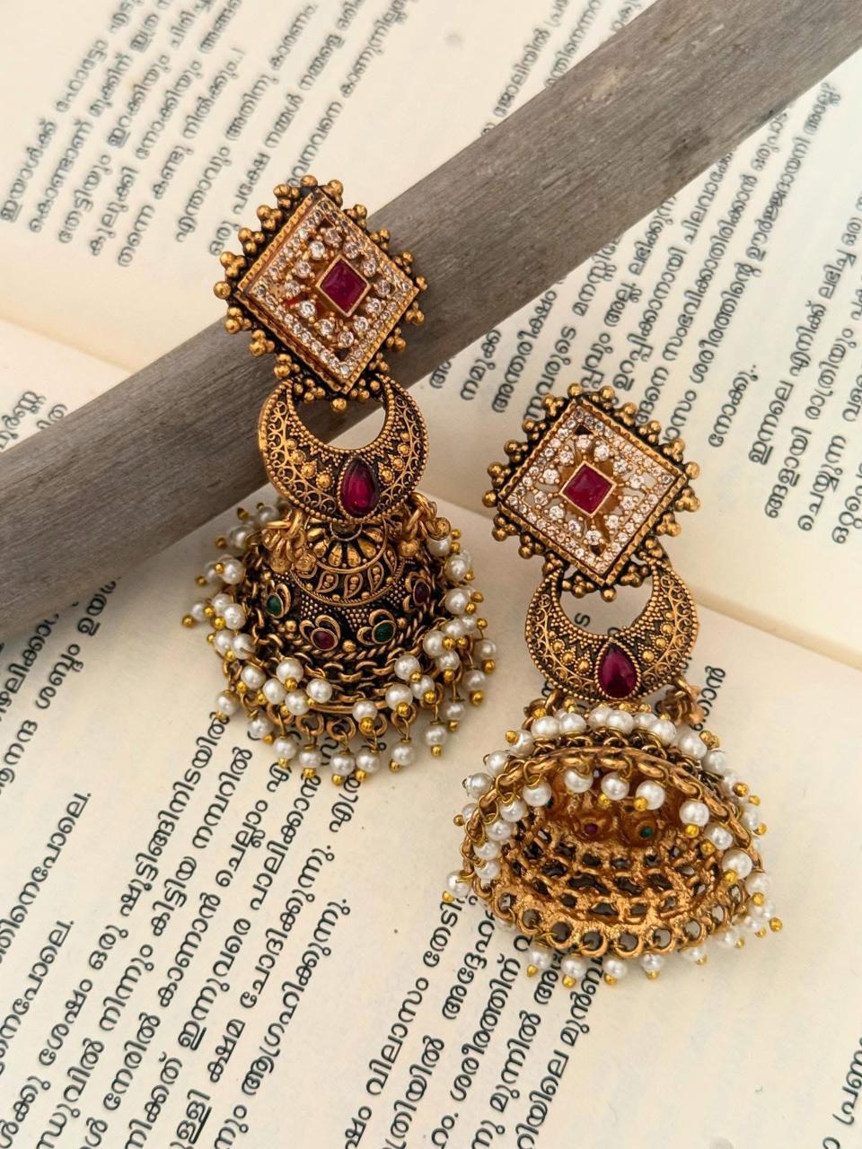 Premium CZ Stones Jhumka