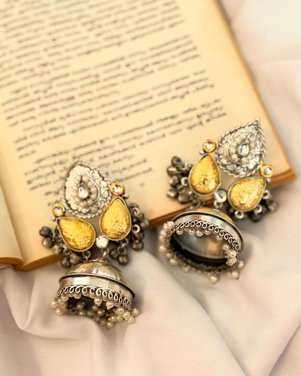 Silver Lookalike Dual Tone Jhumka
