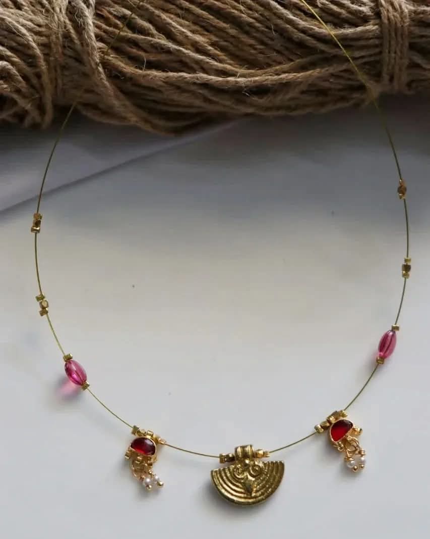 Brass Charms With Jadau Kundan Charms Handmade Necklace