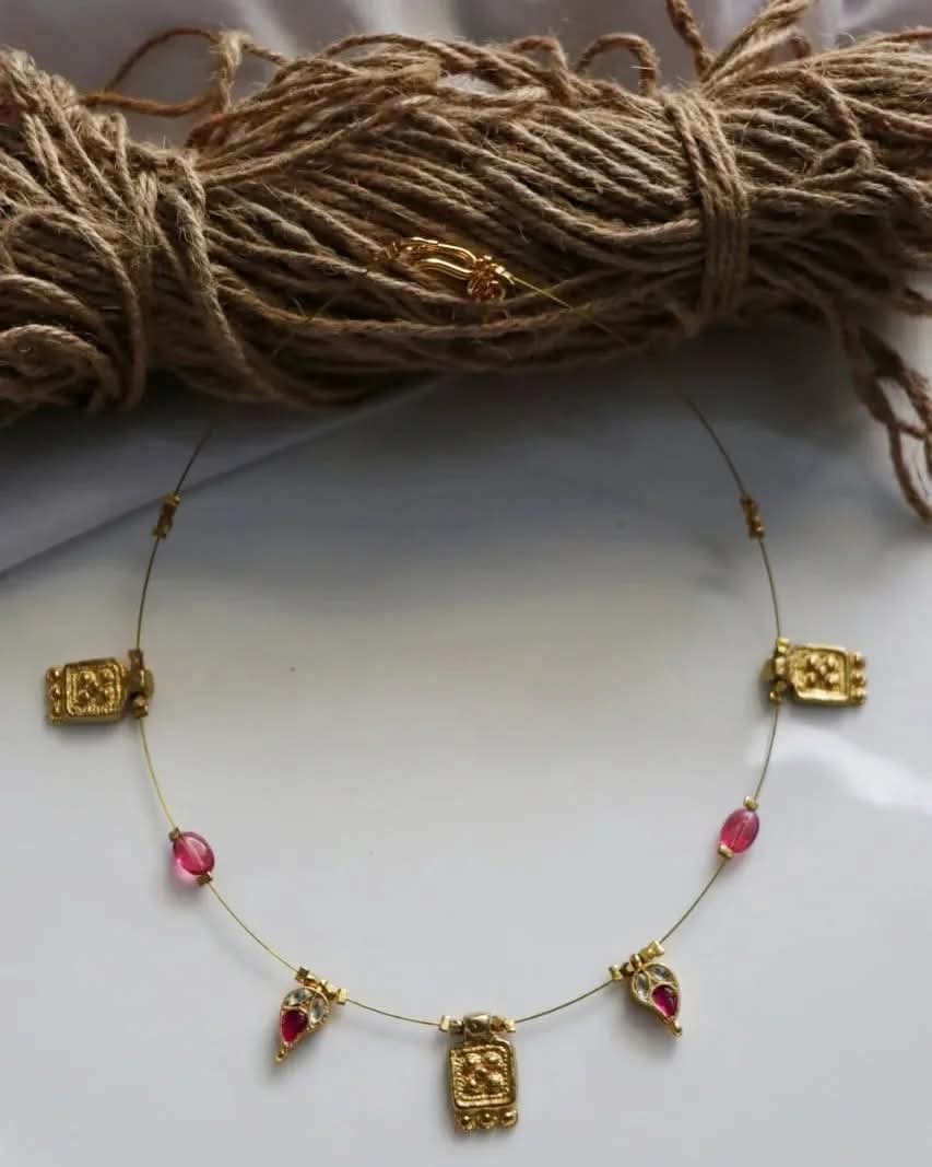 Brass Pendants With Jadau Kundan Pendants Handmade Necklace