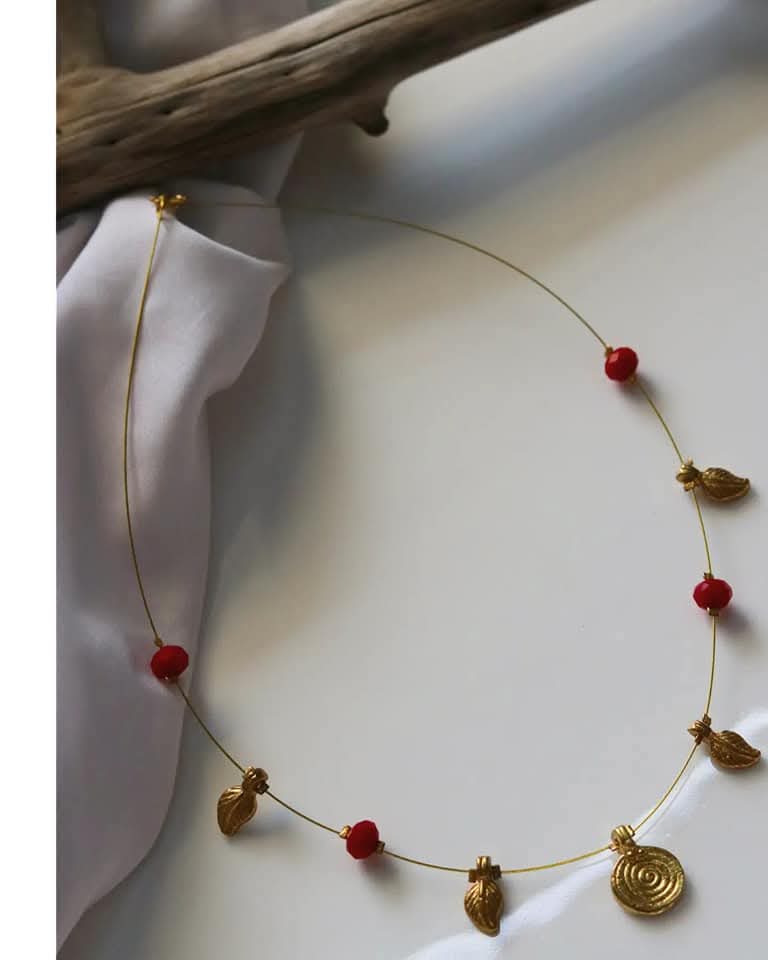 Brass Charms And Beads Handmade Necklace