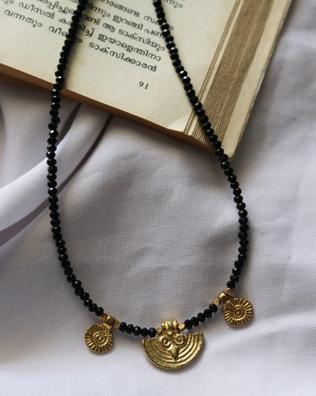 Brass Charms With Beads Chain Handmade Necklace
