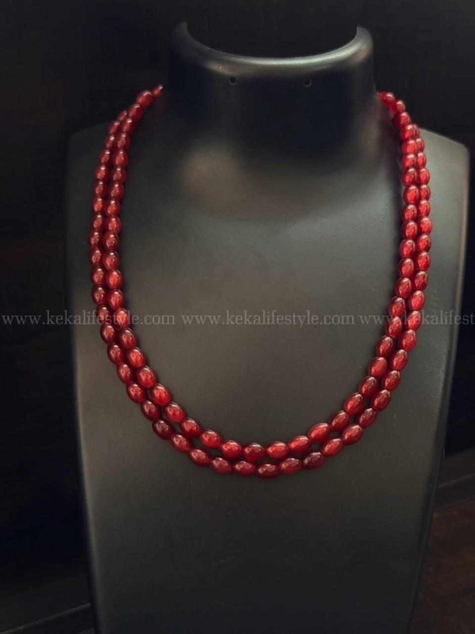 Double layer beads necklace
