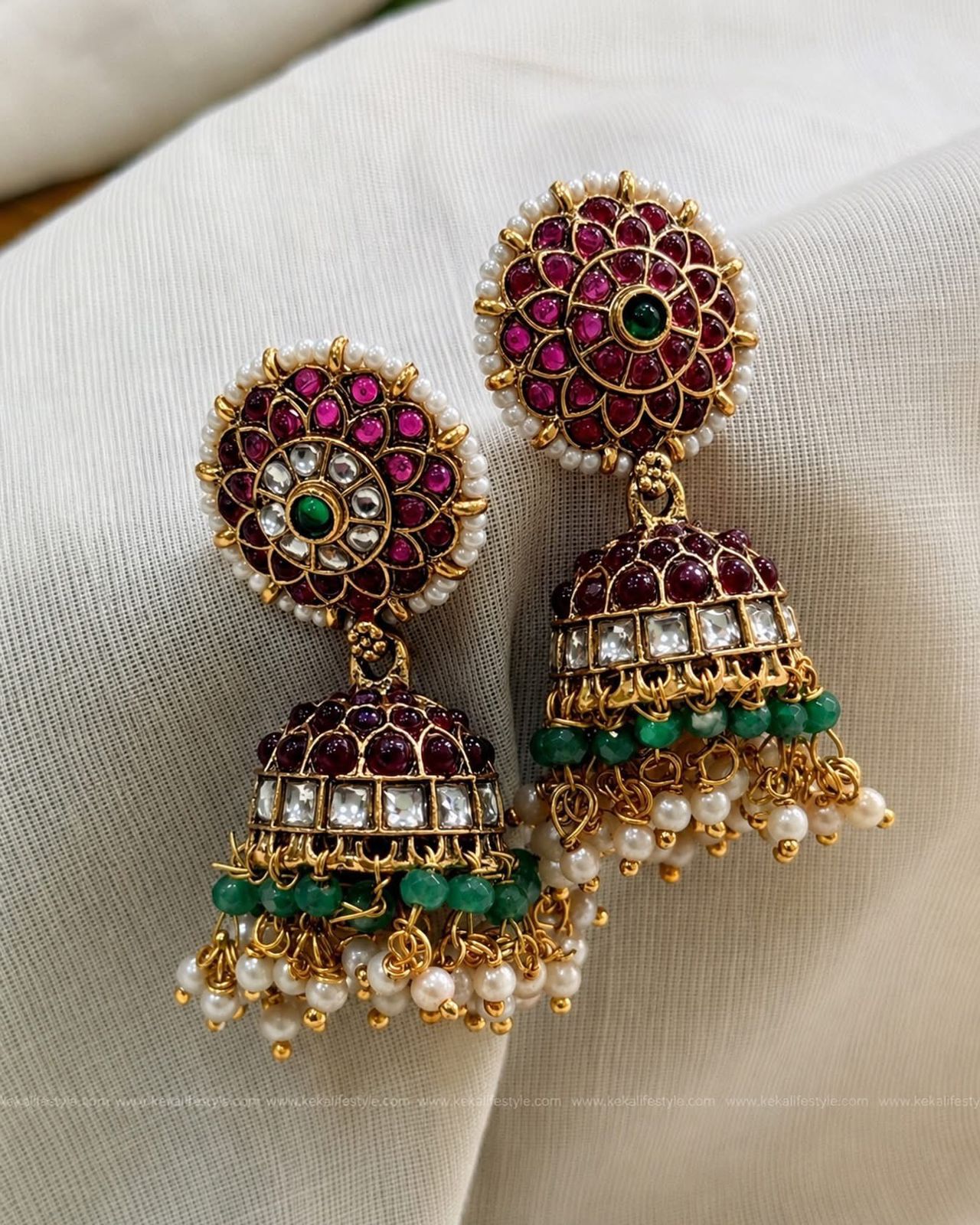 Premium quality temple jhumka code: EGJ0068