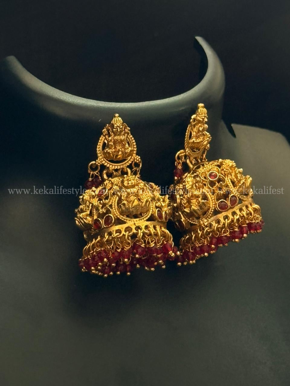 Ruby hangings lakshmi jhumka