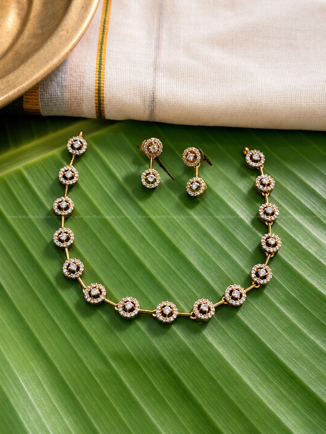 AD stone minimal necklace