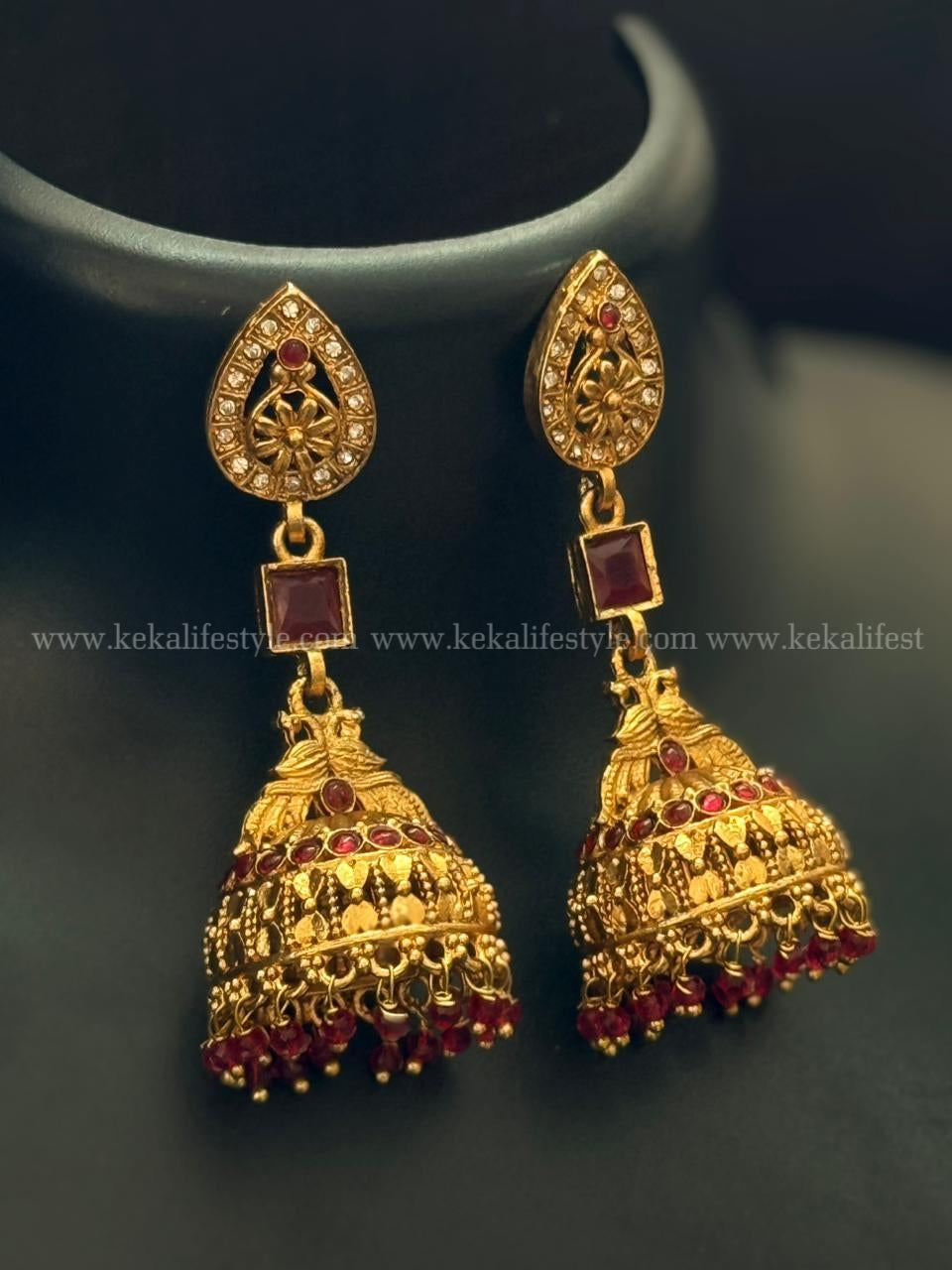 Kemp ruby jhumka