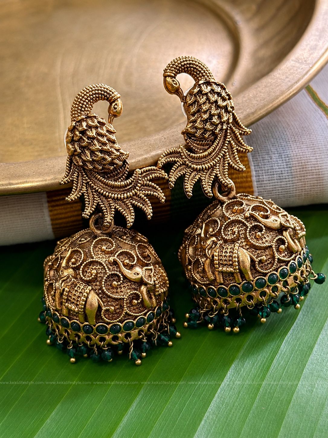 Premium quality temple jhumka code: EGJ0074
