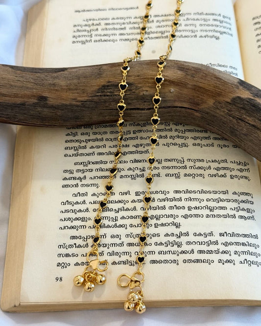 Golden And Black Bead Gold Anklets