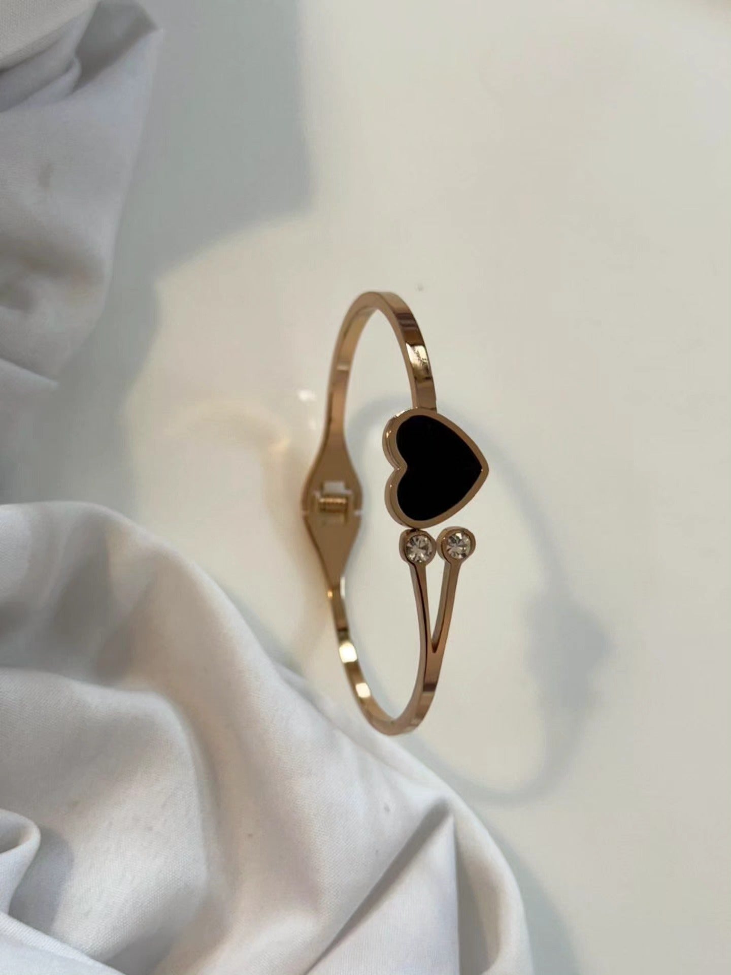 Small Open Heart With Stone Bracelet