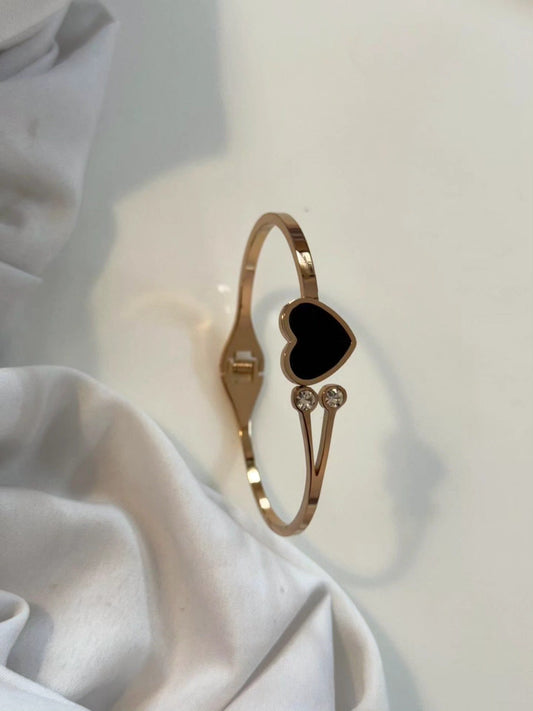 Small Open Heart With Stone Bracelet