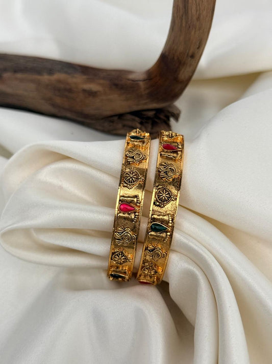 Antique Multimotif  Gold Bangles