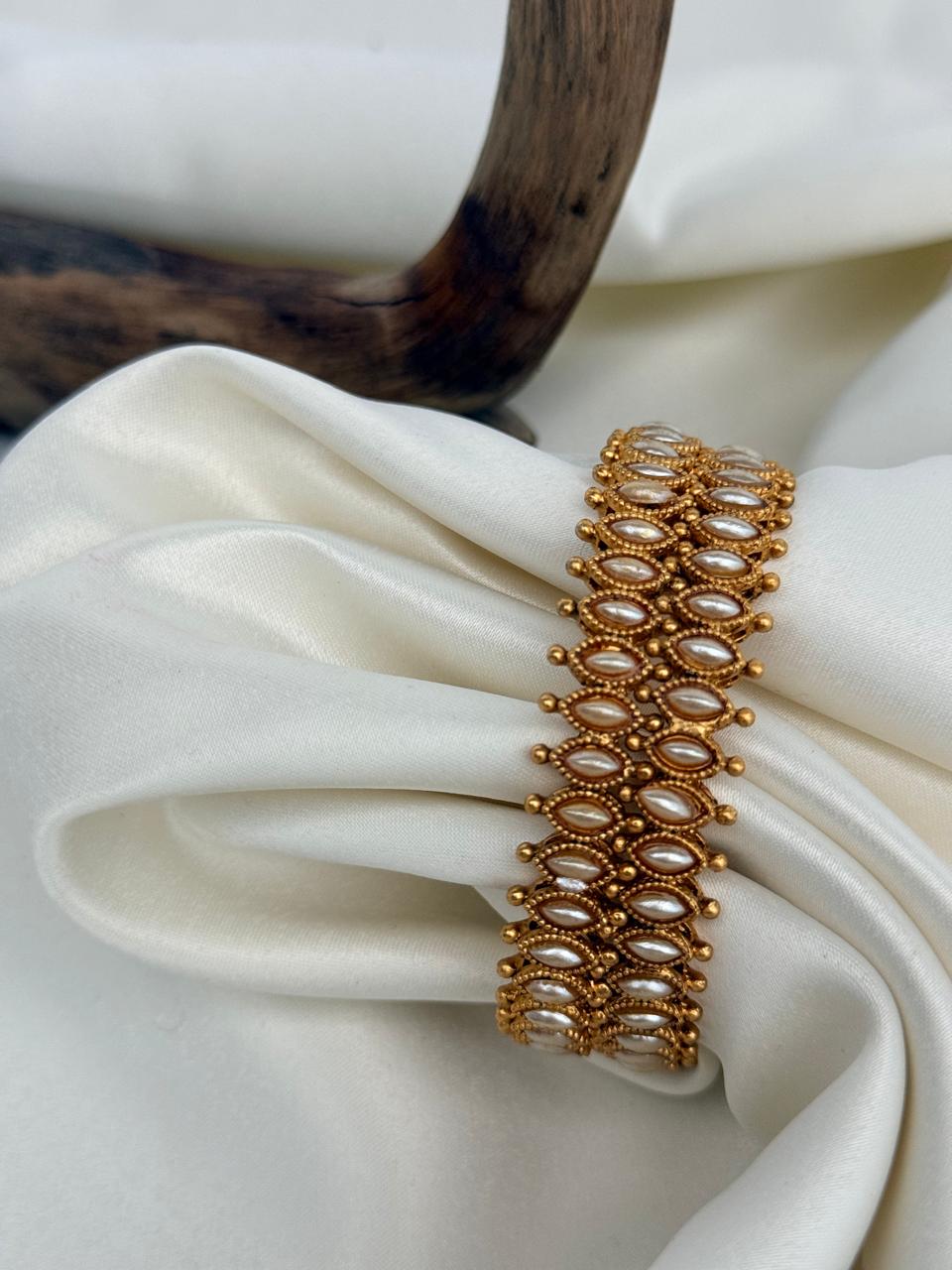 Pearl Bangle Gold Bangles