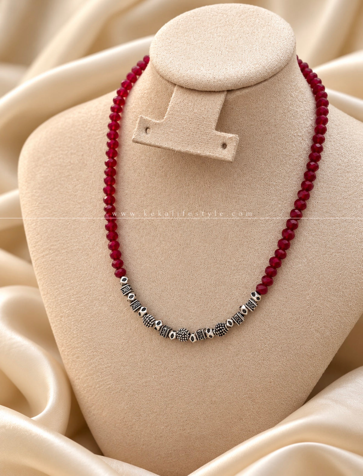 NH0312 - Silver charms with red beads