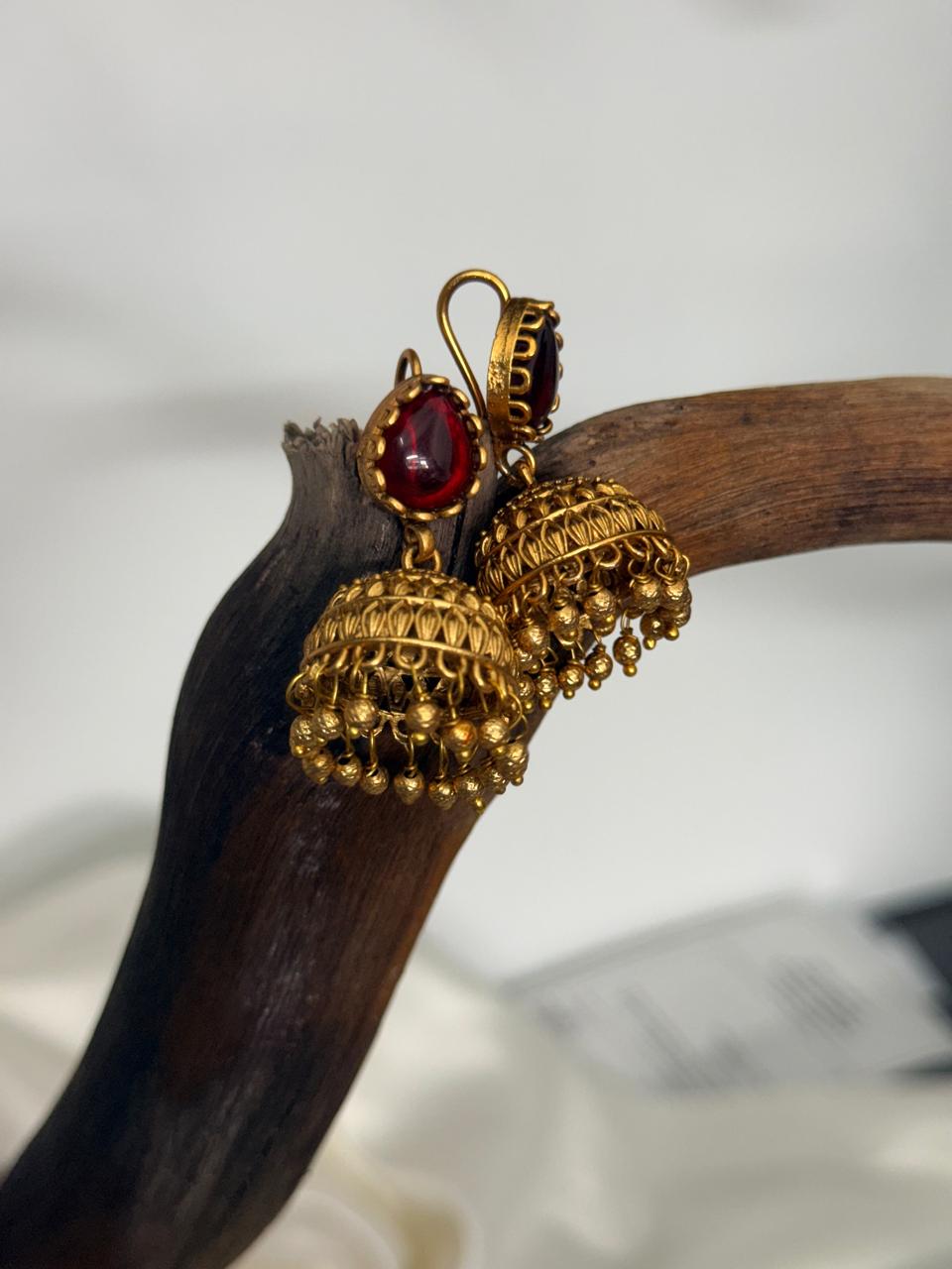 Ruby Matte Hook Jhumka