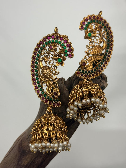Peacock Design Multicolor Ear Cuff Jhumka 1
