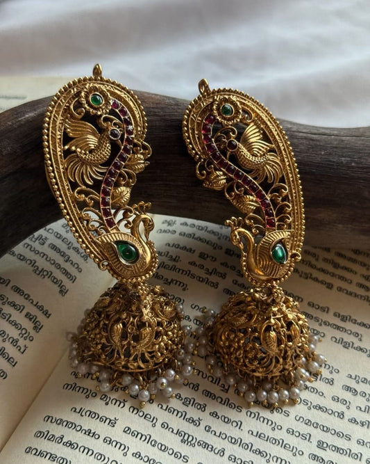 Peacock Design Multicolor Ear Cuff Jhumka 3