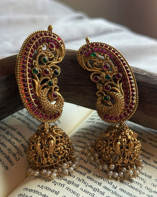 Peacock Design Multicolor Ear Cuff Jhumka 4