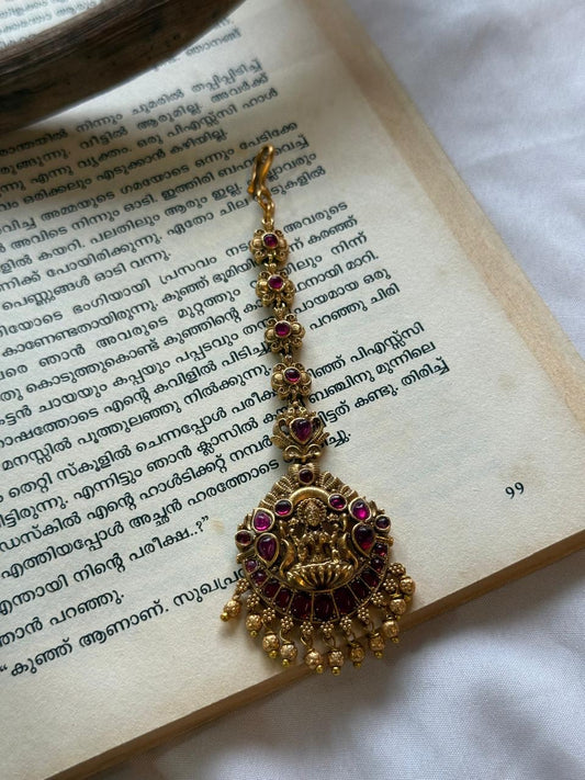 Lakshmi Motif With Ruby Stone