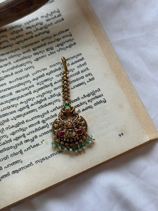 Premium Lakshmo Idol With Mint Drops Maanga Tikka