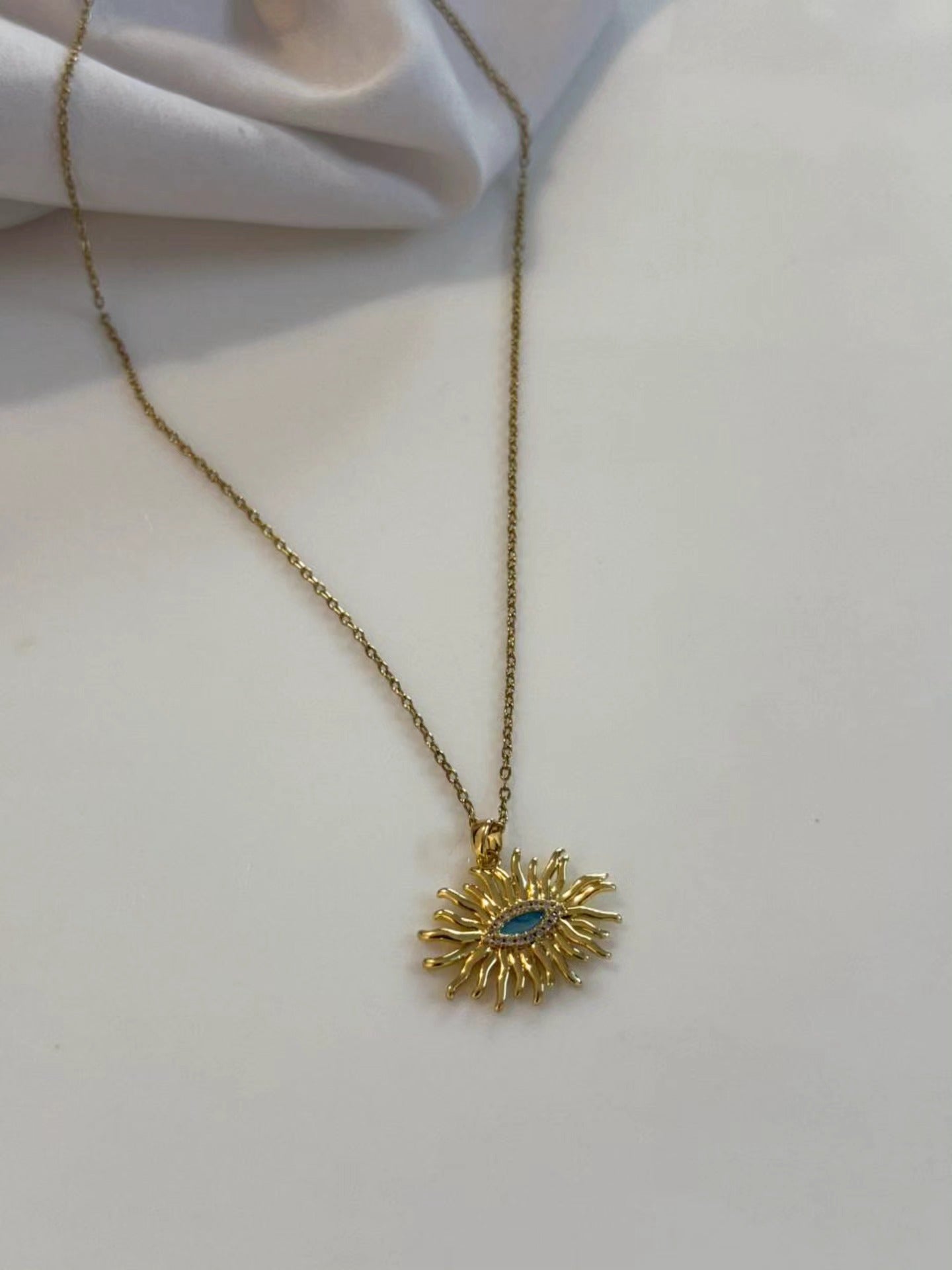 Anti-Tarnish Stainless Steel Evil Eyesun Chain