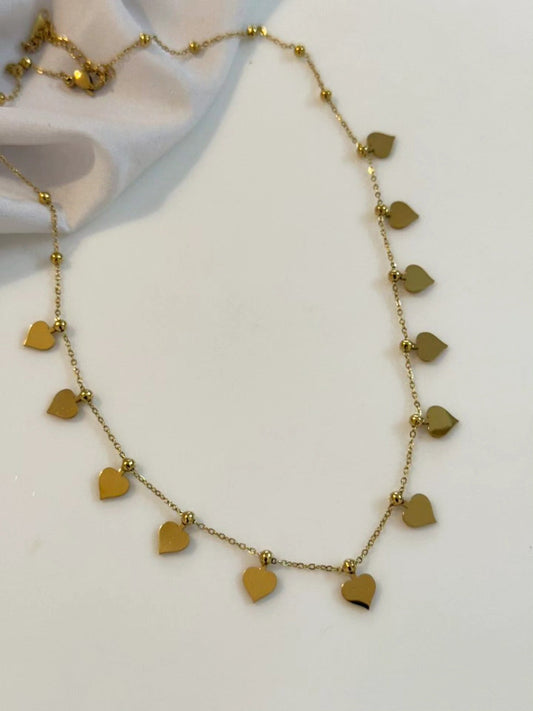 Anti-Tarnish Stainless Steel Multi Heart Pendants Chain