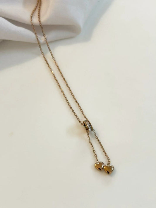 Anti-Tarnish Stainless Steel Circle Heart Rose Gold Chain