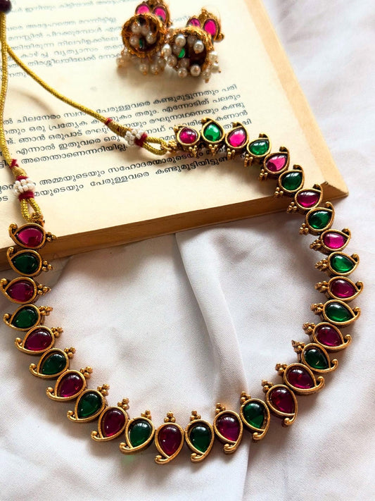 Multicolor Mango Necklace With Earrings