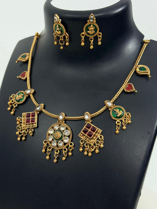 Celebrity Inspired Multiple Pendants Necklace With Earrings