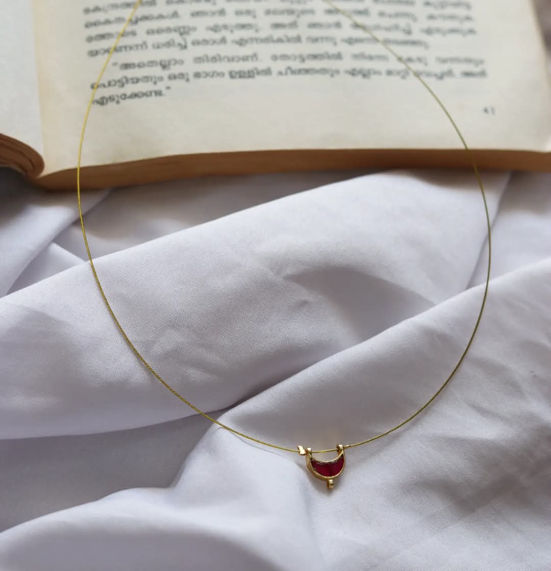 Jadau Kundan Single Moon Handmade Necklace