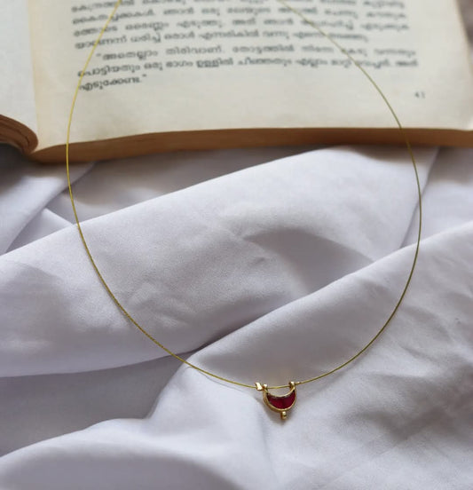 Jadau Kundan Single Moon Handmade Necklace