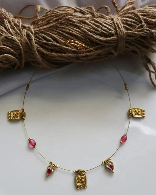 Brass Pendants With Jadau Kundan Pendants Handmade Necklace