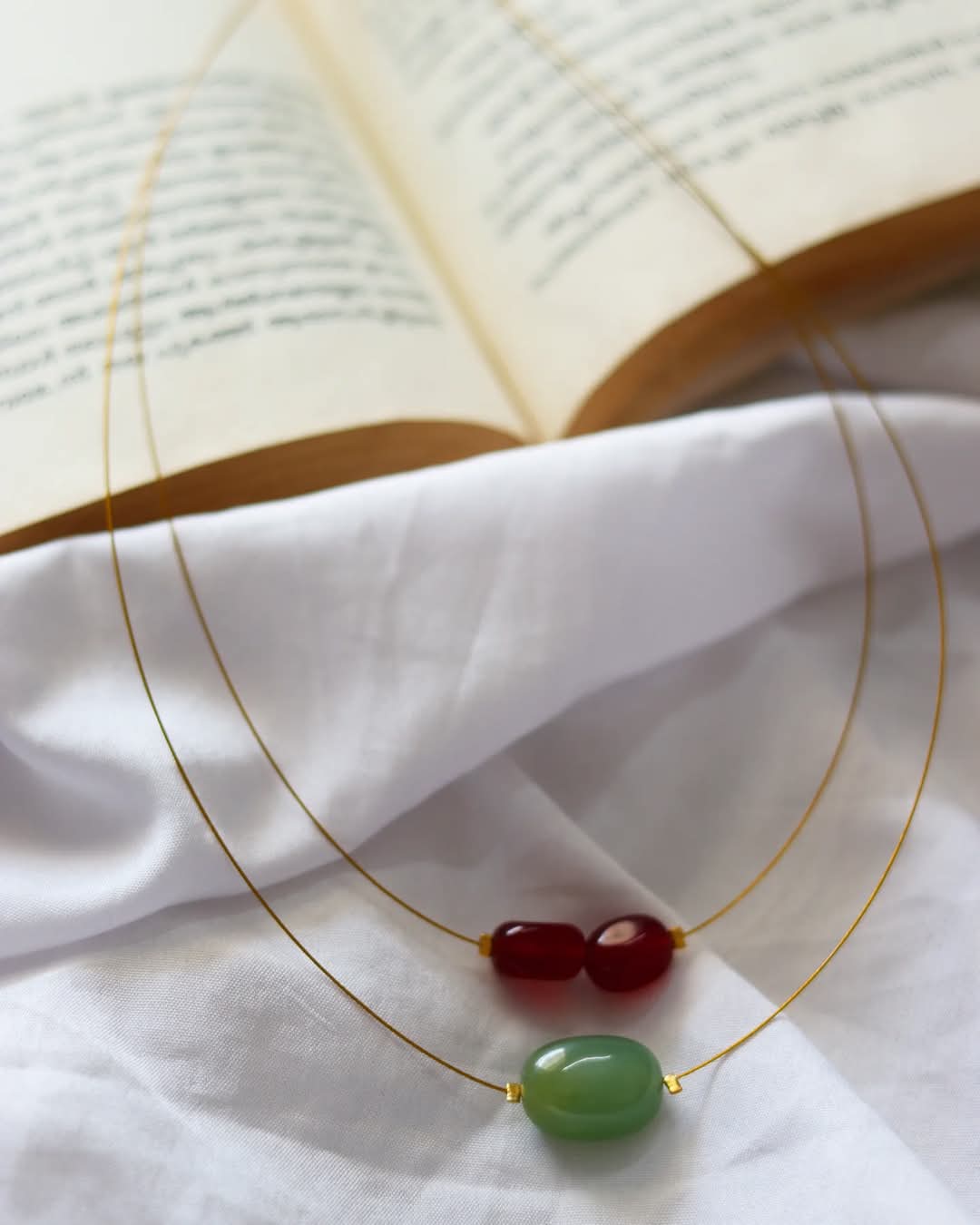 Jade Stone Double Layer  Handmade Necklace