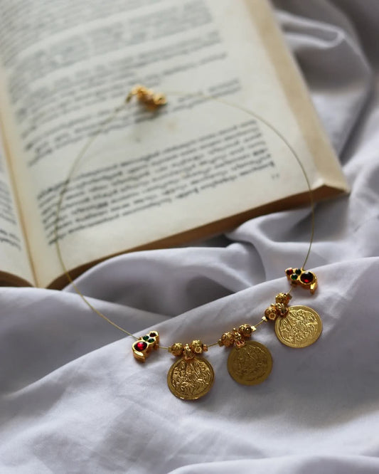 Tripple Coins With Kemp Charms Handmade Necklace