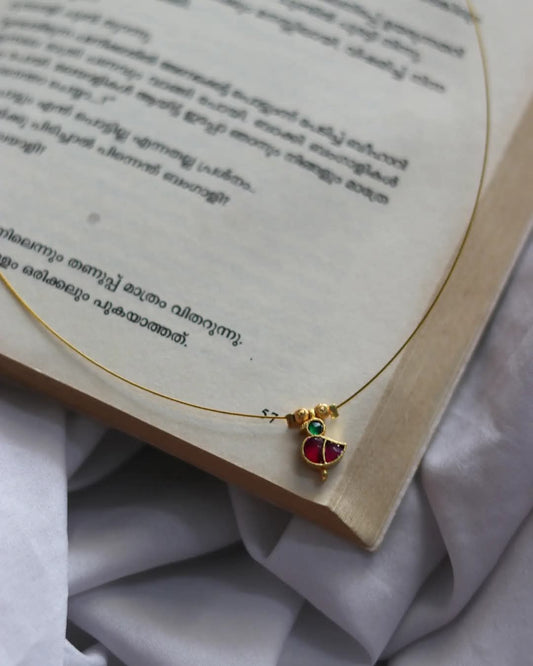 Jadau Kundan Duck Pendant Handmade Necklace