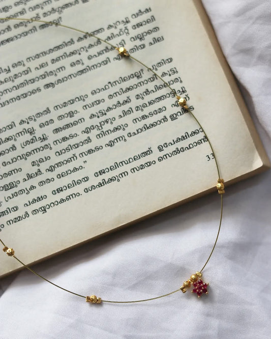 Pink Star  Stone Single Pendant Handmade Necklace