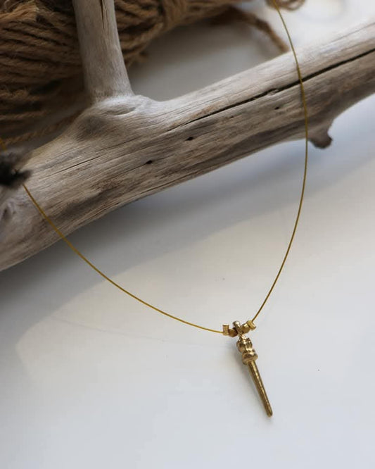 Single Arrow Brass Pendant Handmade Necklace