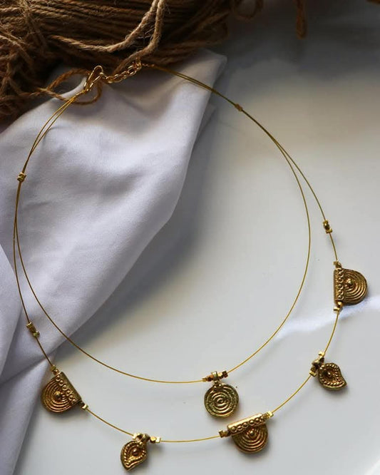 Double Layer Multi Charms Handmade Necklace