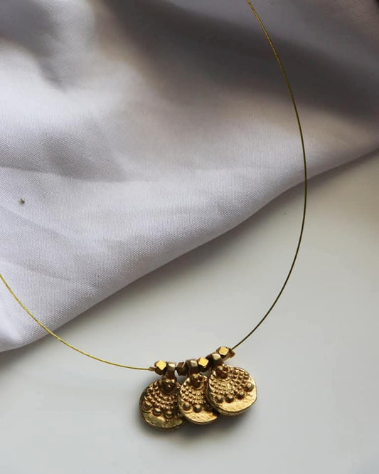 Triple Brass Charms Handmade Necklace
