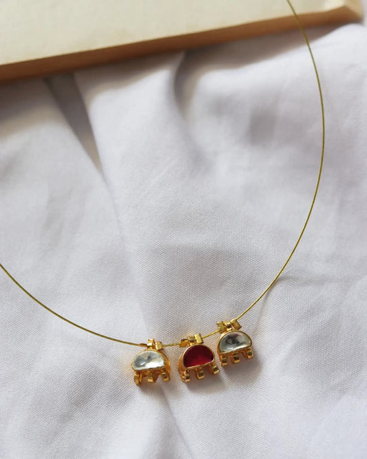 Jadau Kundan Single Stone Pendants  Handmade Necklace
