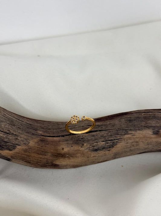Adjustable Flower Ring Gold Ring
