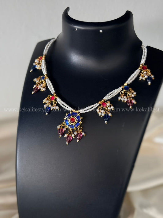 Premium Quality Jadau Kundan Necklace With Sugar Beads Chain