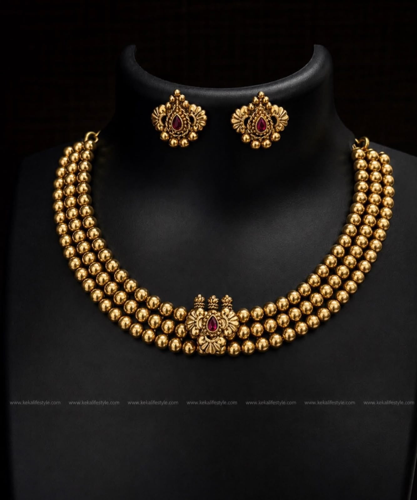 NGN0258 - Bubble bead necklace with earrings