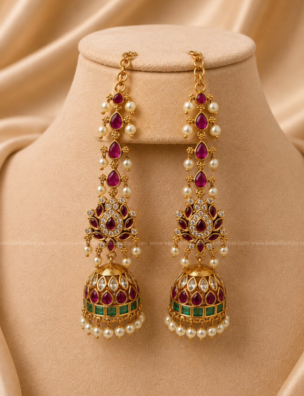 EGJ0077 - kemp multicolour jhumka with matti