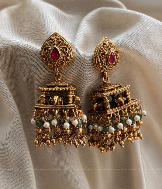 Premium quality temple jhumka. code: EGJ0064