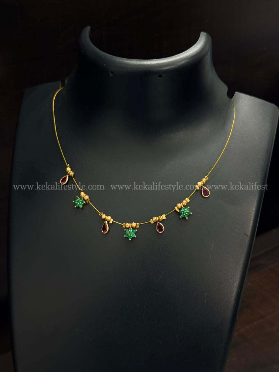 Polki pink drops with star pendants necklace