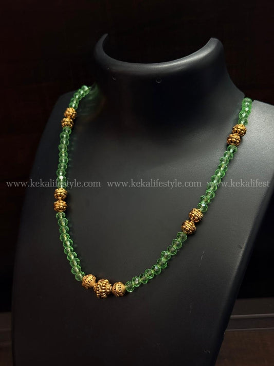 Glass beads with nakshi beads necklace