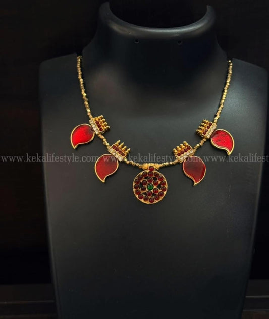 Enamelled mango charms with kemp pendant