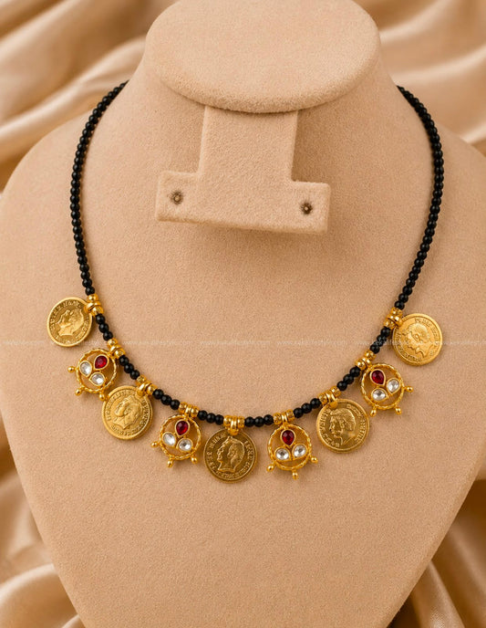 NH0301 - Jadau kundan pendants with non idol coin necklace
